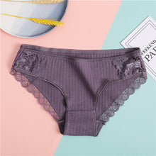 Load image into Gallery viewer, FINETOO Women's Underpants Soft Cotton Panties Girls Solid Color Briefs Striped Panty Sexy Lingerie Female Underwear M-XL Panty