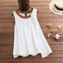 Load image into Gallery viewer, 2020 ZANZEA Fashion Tank Tops Women's Summer Blouse Casual Sleeveless Blusas Female Cotton O Neck Tops Chemise Plus Size Tunic