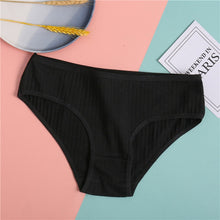 Load image into Gallery viewer, FINETOO Women's Underpants Soft Cotton Panties Girls Solid Color Briefs Striped Panty Sexy Lingerie Female Underwear M-XL Panty
