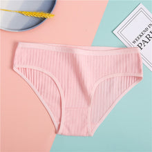 Load image into Gallery viewer, FINETOO Women's Underpants Soft Cotton Panties Girls Solid Color Briefs Striped Panty Sexy Lingerie Female Underwear M-XL Panty
