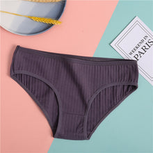 Load image into Gallery viewer, FINETOO Women's Underpants Soft Cotton Panties Girls Solid Color Briefs Striped Panty Sexy Lingerie Female Underwear M-XL Panty
