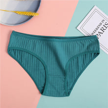 Load image into Gallery viewer, FINETOO Women's Underpants Soft Cotton Panties Girls Solid Color Briefs Striped Panty Sexy Lingerie Female Underwear M-XL Panty
