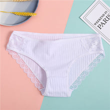 Load image into Gallery viewer, FINETOO Women's Underpants Soft Cotton Panties Girls Solid Color Briefs Striped Panty Sexy Lingerie Female Underwear M-XL Panty
