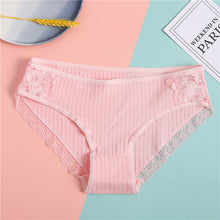 Load image into Gallery viewer, FINETOO Women's Underpants Soft Cotton Panties Girls Solid Color Briefs Striped Panty Sexy Lingerie Female Underwear M-XL Panty
