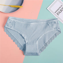 Load image into Gallery viewer, FINETOO Women's Underpants Soft Cotton Panties Girls Solid Color Briefs Striped Panty Sexy Lingerie Female Underwear M-XL Panty
