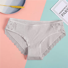 Load image into Gallery viewer, FINETOO Women's Underpants Soft Cotton Panties Girls Solid Color Briefs Striped Panty Sexy Lingerie Female Underwear M-XL Panty
