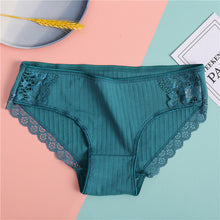 Load image into Gallery viewer, FINETOO Women's Underpants Soft Cotton Panties Girls Solid Color Briefs Striped Panty Sexy Lingerie Female Underwear M-XL Panty
