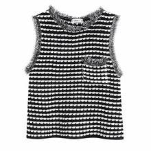 Load image into Gallery viewer, New 2020 women sweet o neck sleeveless knitted chic blouse shirt women frayed tassel pockets blusas brand femininas tops LS6486
